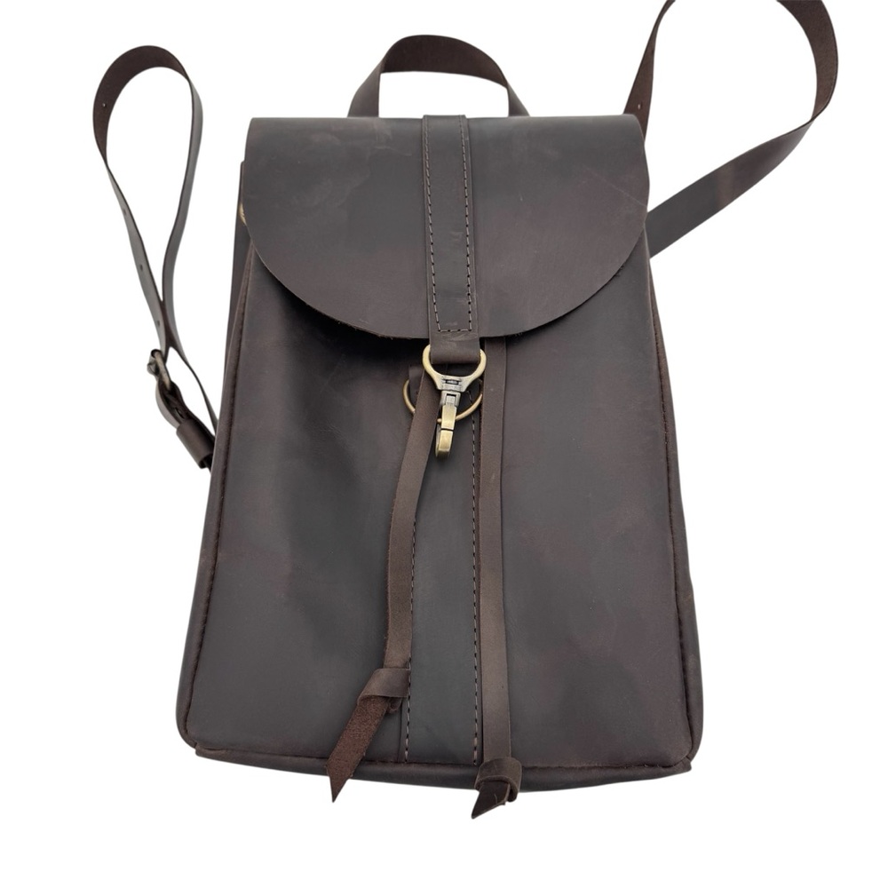 Handmade Dark Brown Leather Backpack
